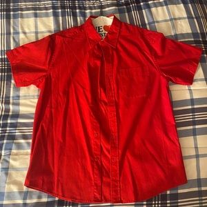 Short sleeve-red button down Tee- Size-M
